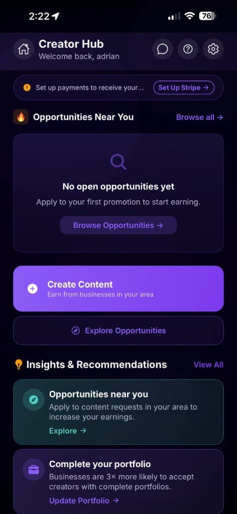 Creators view