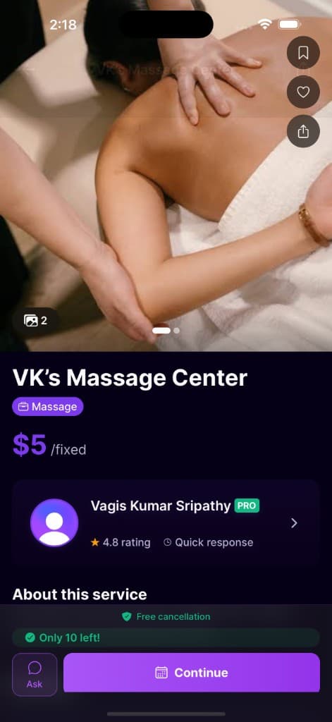 Service page
